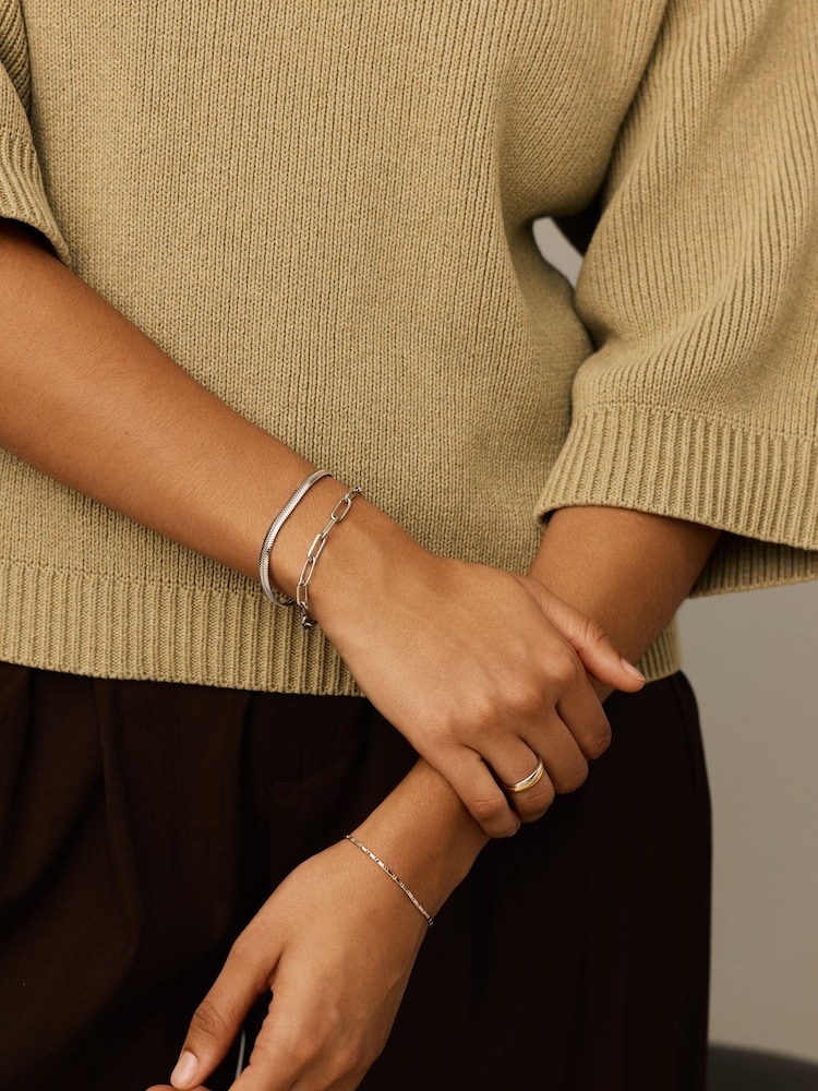 Missoma Silver Classic Paperclip Chain Bracelet - Image 4 of 4 Missoma Silver Classic Paperclip Chain Bracelet - Image 4 of 4