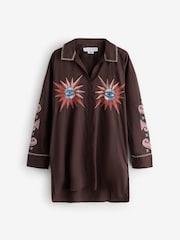 Never Fully Dressed Cotton Embroidery Beach Shirt - Kuva 1 / 3