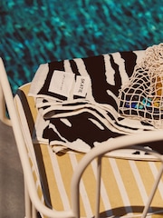 SlowTide Black Skatie Zebra Cotton Artistic Beach Towel - Image 3 of 6