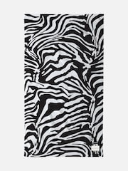 SlowTide Black Skatie Zebra Cotton Artistic Beach Towel - Image 6 of 6