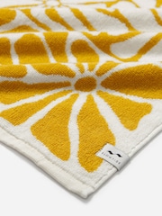SlowTide Mustard Ciao Zen Cotton Printed Patterned Bath Towel - Image 1 of 6