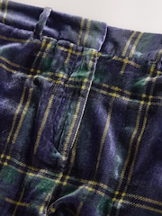 Green/Navy N.Premium Velvet Check Wide Leg Trousers - Image 2 of 3