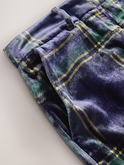 Green/Navy N.Premium Velvet Check Wide Leg Trousers - Image 3 of 3