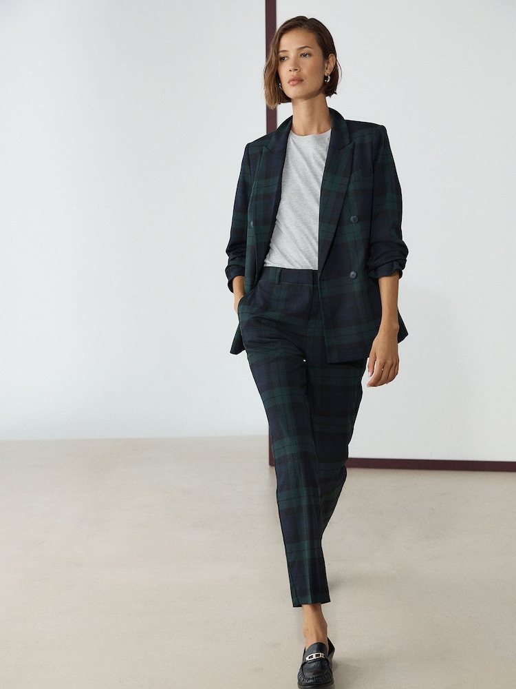 Schwarz & Grün - Karierte Hose in Slim-Fit - Bild 2 von 9