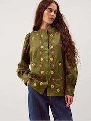 Monsoon Green Andrea Floral Embroidered Blouse - Image 1 of 5