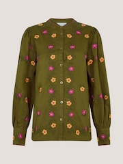 Monsoon Green Andrea Floral Embroidered Blouse - Image 5 of 5