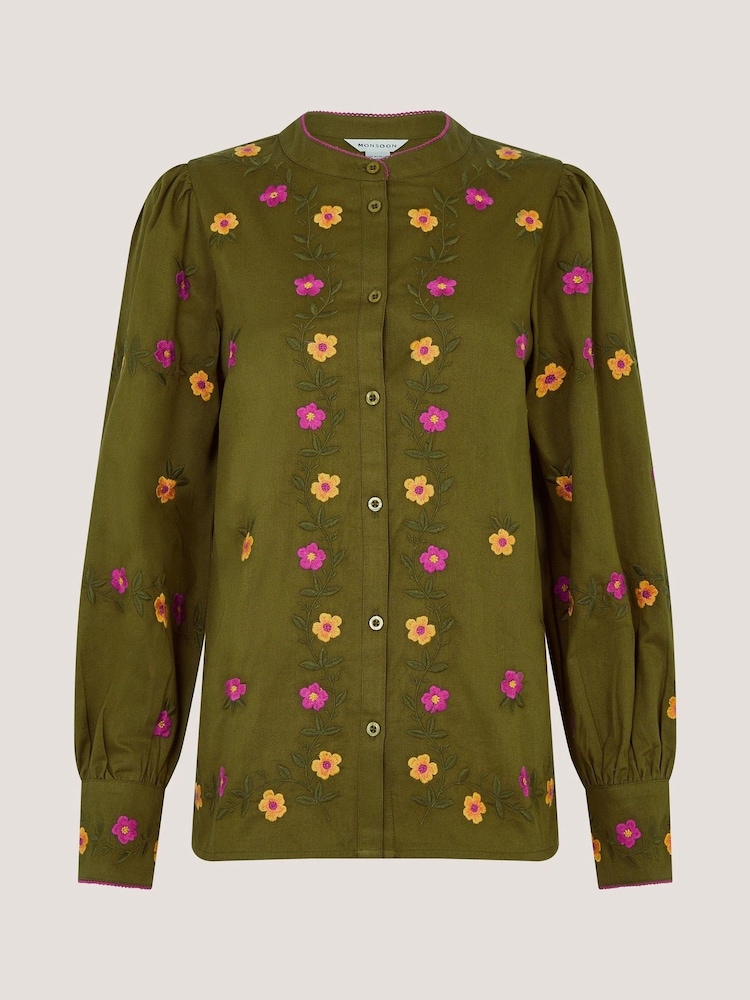 Monsoon Green Andrea Floral Embroidered Blouse - Image 5 of 5 Monsoon Green Andrea Floral Embroidered Blouse - Image 5 of 5