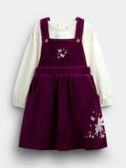 JoJo Maman Bébé Purple Fairy Embroidered Velour Pinny Set - Image 1 of 7