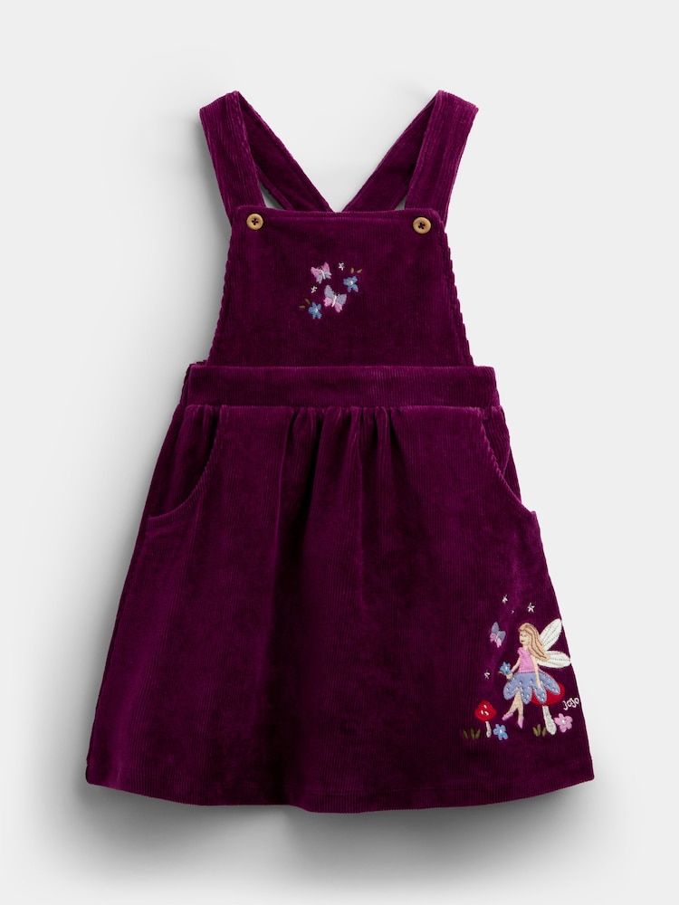 JoJo Maman Bébé Purple Fairy Embroidered Velour Pinny Set - Image 2 of 7 JoJo Maman Bébé Purple Fairy Embroidered Velour Pinny Set - Image 2 of 7