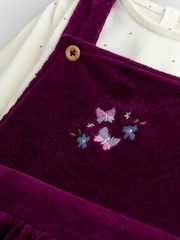 JoJo Maman Bébé Purple Fairy Embroidered Velour Pinny Set - Image 6 of 7