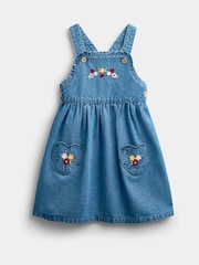Jojo Maman Bébé Chambray Blue Shirt & Heart Pocket Dress Set - Image 4 of 8