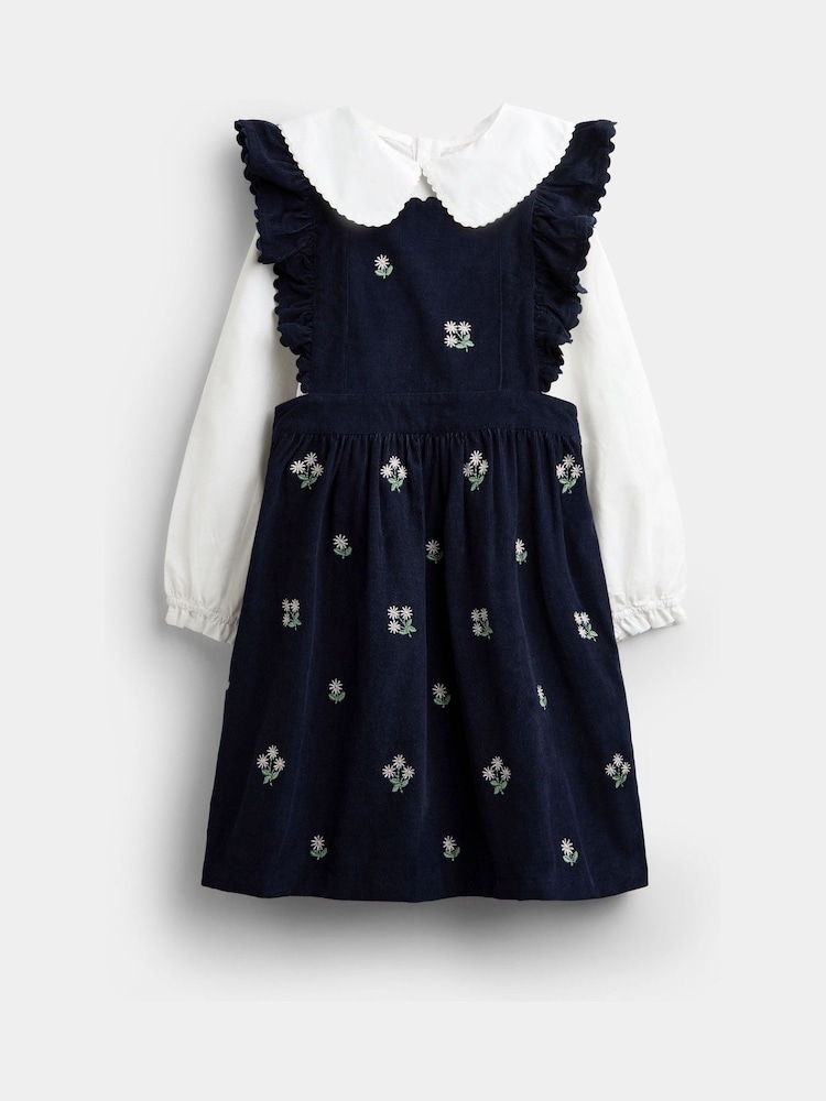 Jojo Maman Bébé Embroidered Cord Pinafore Dress & Blouse Set - Slika 1 od 7 Jojo Maman Bébé Embroidered Cord Pinafore Dress & Blouse Set - Slika 1 od 7