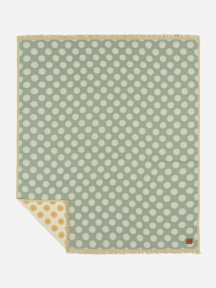 SlowTide Green Koko Cotton Driftweave Throw Blanket - Image 2 of 4