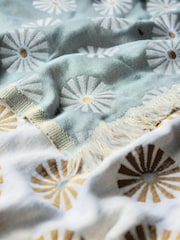 SlowTide Green Koko Cotton Driftweave Throw Blanket - Image 4 of 4