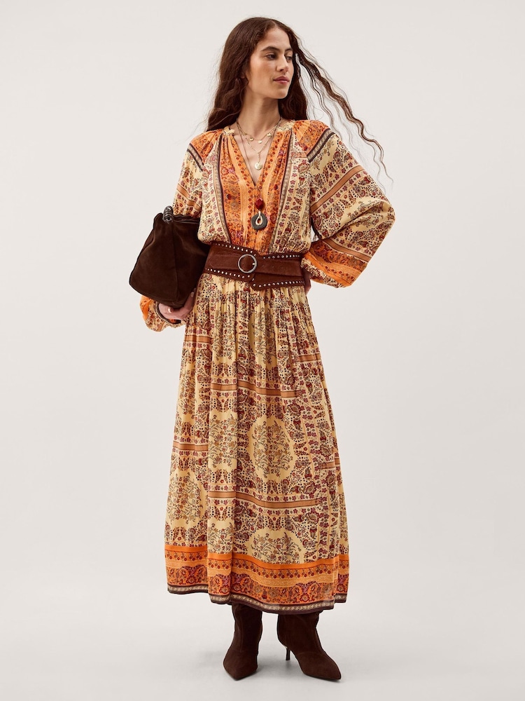 Monsoon Ines Floral Print Midi Dress - Image 1 of 6 Monsoon Ines Floral Print Midi Dress - Image 1 of 6