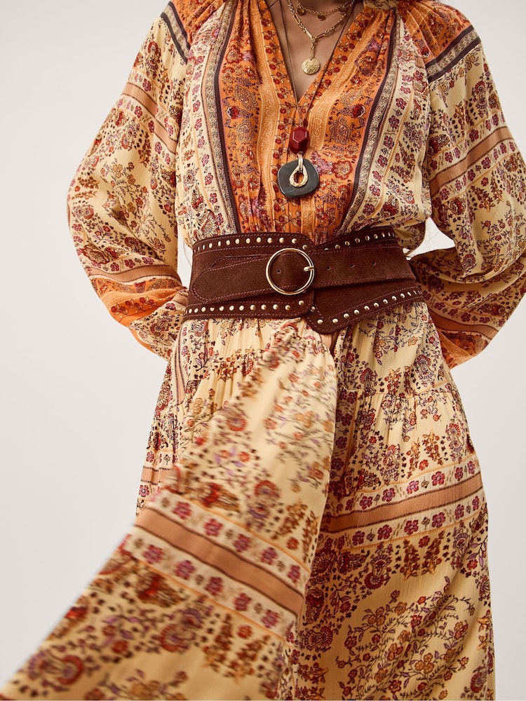 monsoon boho dresses Geometric Floral Print Smock Dress Ivory