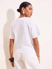 Lipsy White Satin Scarf Tie T-Shirt - Image 5 of 5