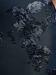 Friends Like These Navy Curve Lace Detail One Shoulder Midi Dress - Image 3 of 5