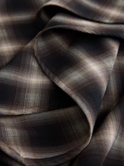 Brown Check Asymmetric Drape Midi Skirt - Image 7 of 8