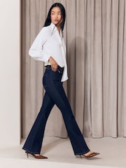 Lipsy White Tie Drape Front Gold Trim Woven Blouse - Image 5 of 6