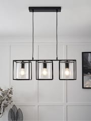 BHS Matt Black Hardy Caged 3 Light Bar Bubble Glass - Image 2 of 7