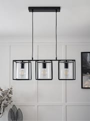 BHS Matt Black Hardy Caged 3 Light Bar Bubble Glass - Image 3 of 7