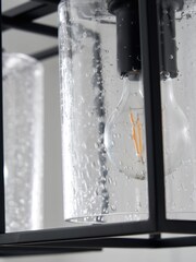 BHS Matt Black Hardy Caged 3 Light Bar Bubble Glass - Image 4 of 7