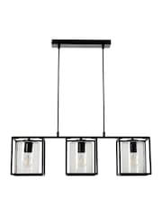 BHS Matt Black Hardy Caged 3 Light Bar Bubble Glass - Image 5 of 7