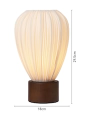 BHS Ivory Wood Fine Pleat Table Light - Image 3 of 7