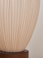 BHS Ivory Wood Fine Pleat Table Light - Image 5 of 7