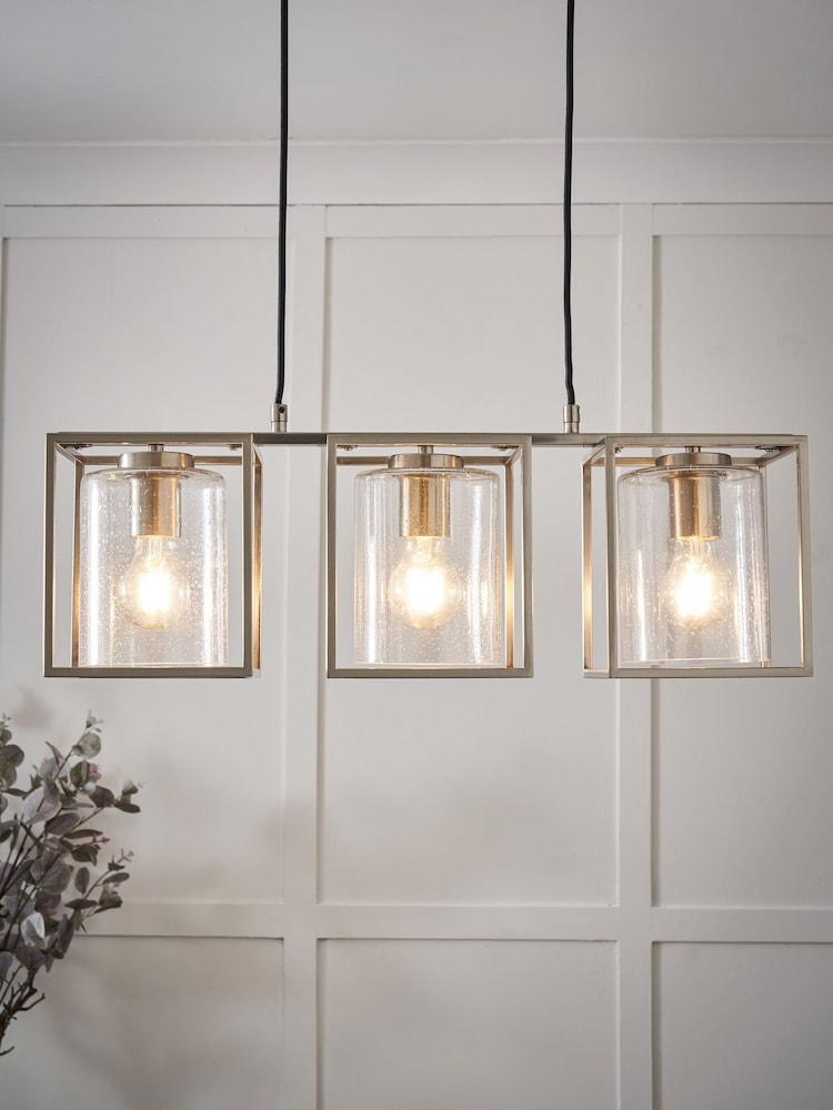 BHS Hardy Caged 3 Light Bar Bubble Glass - Image 1 of 7