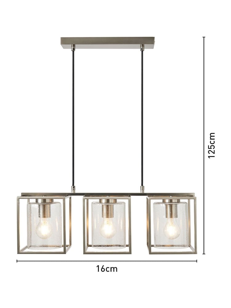 BHS Hardy Caged 3 Light Bar Bubble Glass - Image 7 of 7
