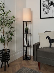 BHS Walnut Shelby Floor Lamp - Image 1 of 6