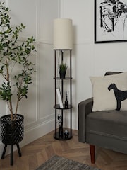 BHS Walnut Shelby Floor Lamp - Image 2 of 6