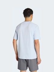 adidas Originals Blue Tech Trefoil Essentials Polyester T-Shirt - Image 2 of 7