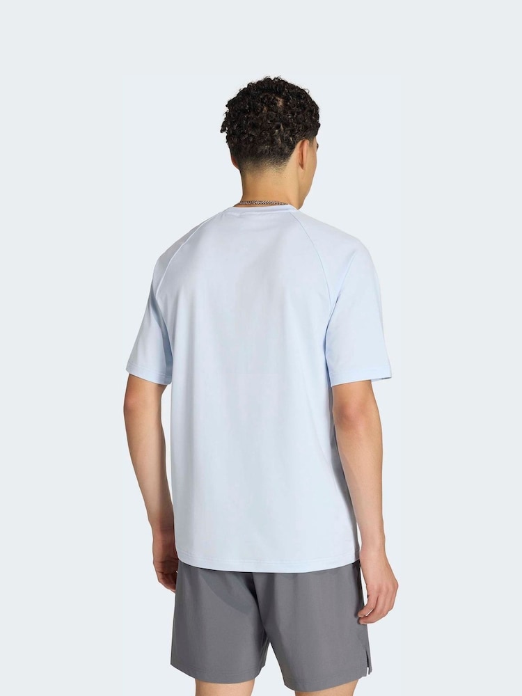adidas Originals Blue Tech Trefoil Essentials Polyester T-Shirt - Image 2 of 7
