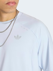 adidas Originals Blue Tech Trefoil Essentials Polyester T-Shirt - Image 5 of 7