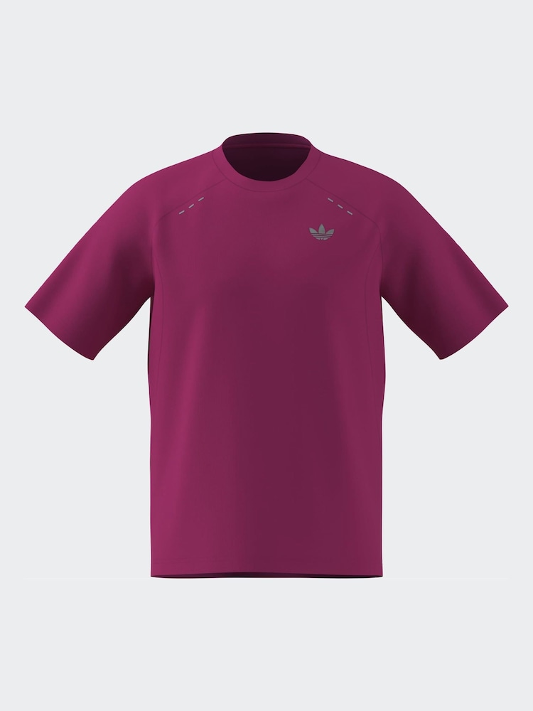 adidas Originals Purple Tech Trefoil Essentials Polyester T-Shirt - Image 1 of 3