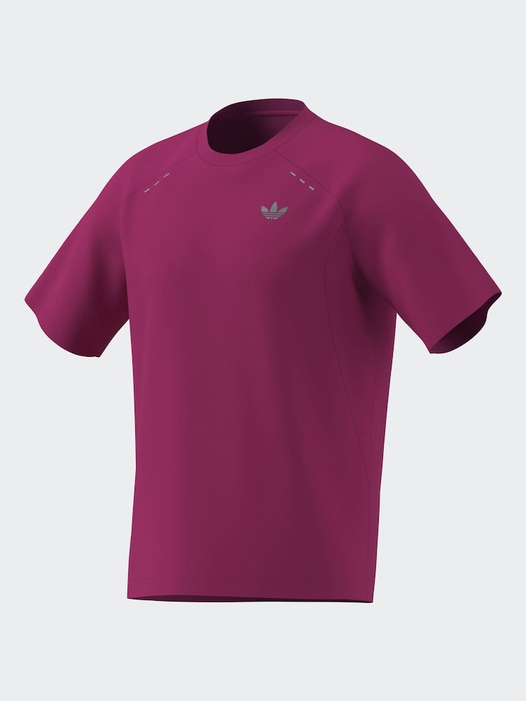 adidas Originals Purple Tech Trefoil Essentials Polyester T-Shirt - Image 3 of 3