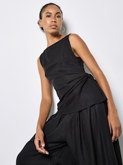 Apricot Black Side Knot Woven Top - Image 1 of 6