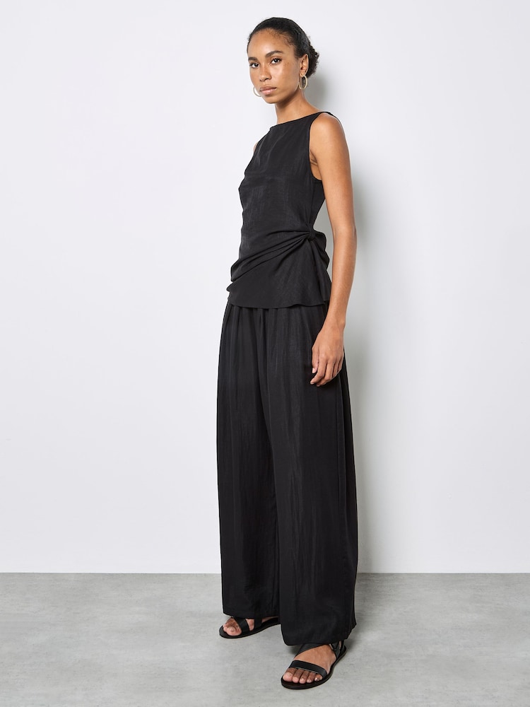 Apricot Black Side Knot Woven Top - Image 2 of 6