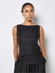 Apricot Black Side Knot Woven Top - Image 5 of 6