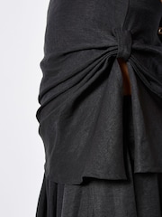 Apricot Black Side Knot Woven Top - Image 6 of 6