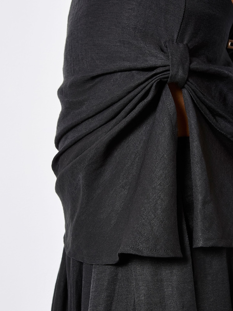 Apricot Black Side Knot Woven Top - Image 6 of 6