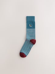 Blue/Green Mixed Animals Pattern Socks 5 Pack - Image 5 of 8