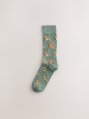 Blue/Green Mixed Animals Pattern Socks 5 Pack - Image 6 of 8