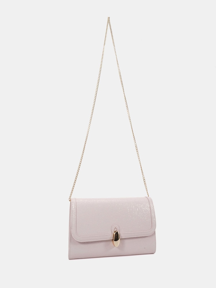 Novo Pink Angel Hardware Detail Chain Clutch Bag - Image 2 of 4 Novo Pink Angel Hardware Detail Chain Clutch Bag - Image 2 of 4