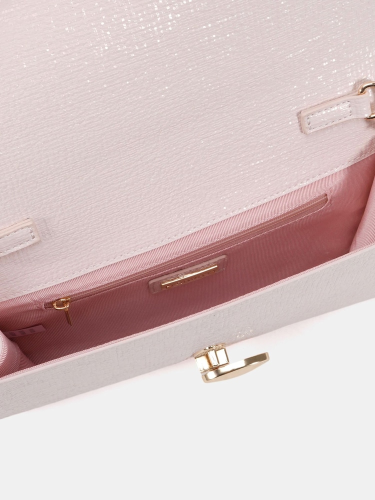 Novo Pink Angel Hardware Detail Chain Clutch Bag - Image 4 of 4 Novo Pink Angel Hardware Detail Chain Clutch Bag - Image 4 of 4