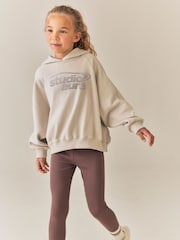 Neutral Brown Hoodie and Rib Leggings Set (3-16yrs) - Image 1 of 4