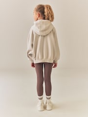Neutral Brown Hoodie and Rib Leggings Set (3-16yrs) - Image 3 of 4